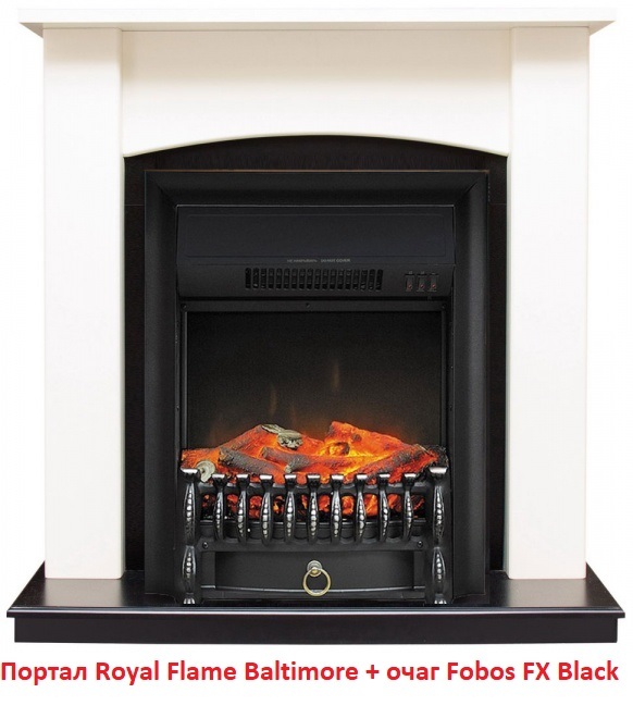 Royal Flame Fobos FX Black современный черный очаг электрокамина