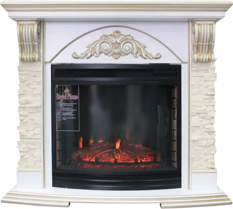 Royal Flame Rimini с очагом Dioramic 28 FX (Сл.кость с патиной) электрокамин с широким очагом 2D