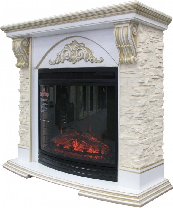 Royal Flame Rimini с очагом Dioramic 28 FX (Сл.кость с патиной) электрокамин с широким очагом 2D