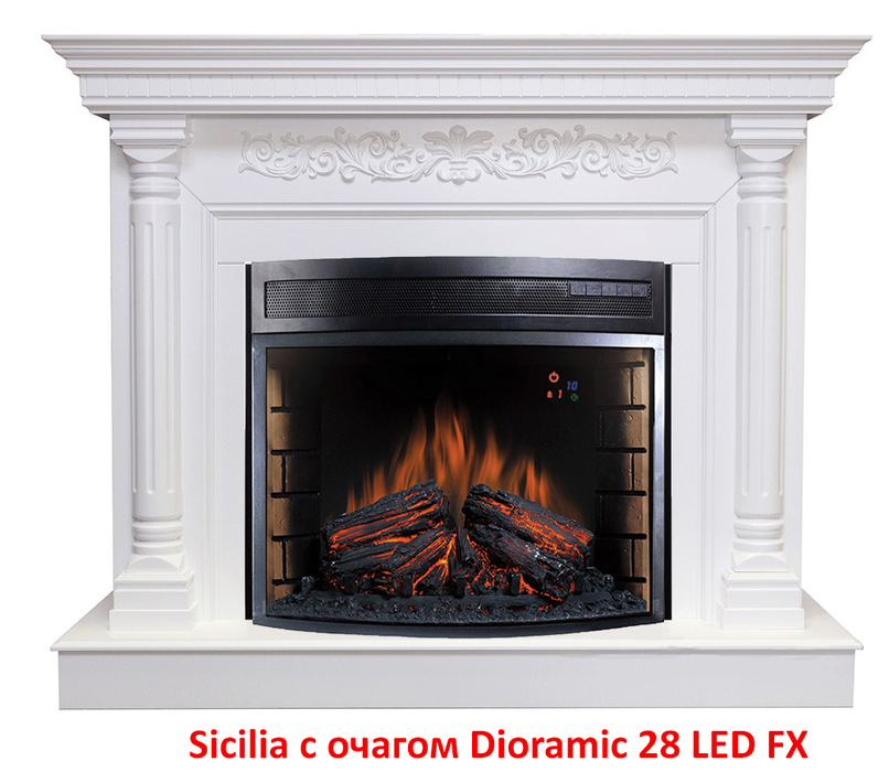 Royal Flame Sicilia под очаг Dioramic 28 LED FX / Jupiter FX широкий портал
