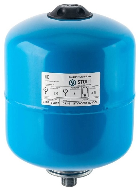 STOUT 8л/8-10бар вертикальный (STW-0001-000008) гидроаккумулятор