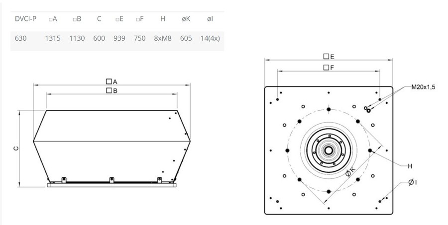Systemair DVCI 630D-P EC вентилятор