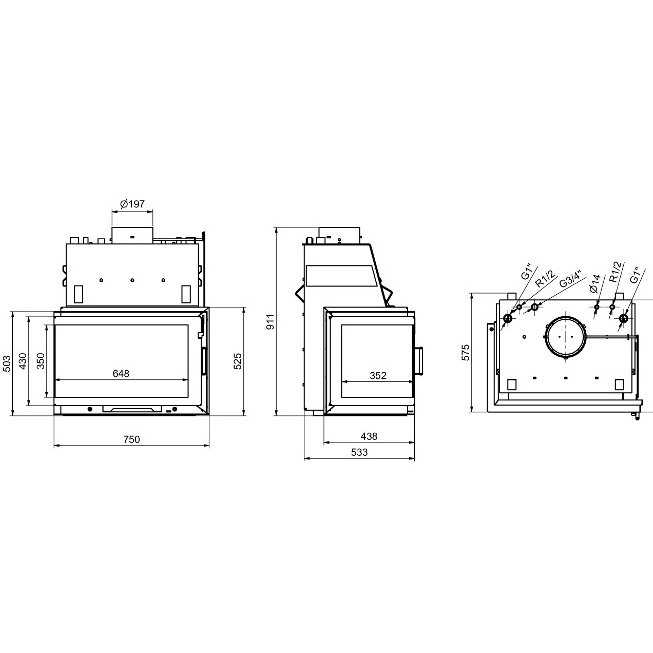 Technical PanAqua 75 CG (R/L) дровяная топка