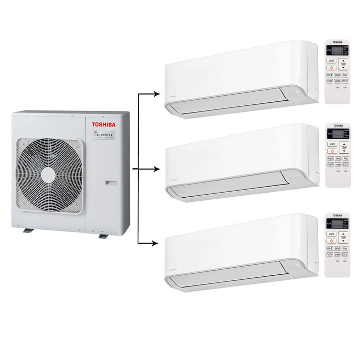 Toshiba RAS- 3M26U2AVG-E/RAS-B07J2KVG-E*3шт мульти сплит-система на 3 комнаты
