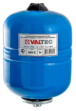 VALTEC Бак расширительный для ГВС и ХВС 8л. СИНИЙ расширительный бак