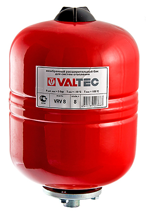 VALTEC Бак расширительный для отопления 8л. КРАСНЫЙ расширительный бак