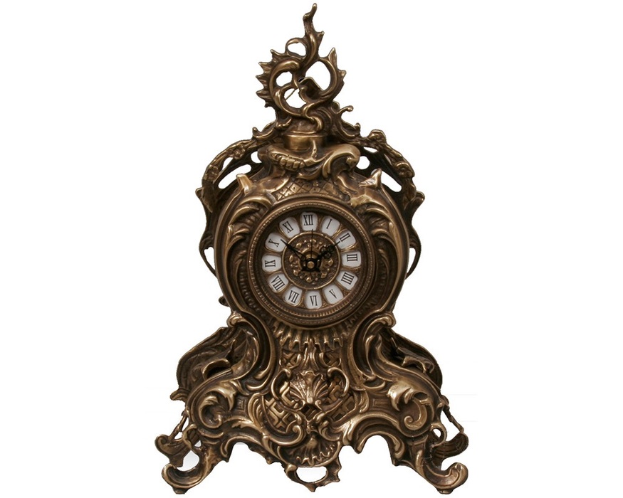 Virtus TABLE CLOCK D.JUAN LRG FLOWERS ANTIQUE BRONZE проекционные часы