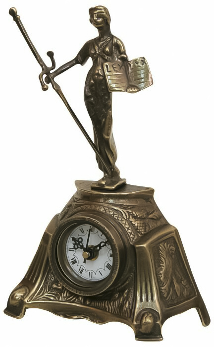 Virtus TABLE CLOCK JUSTICE MINI ANTIQUE BRONZE проекционные часы