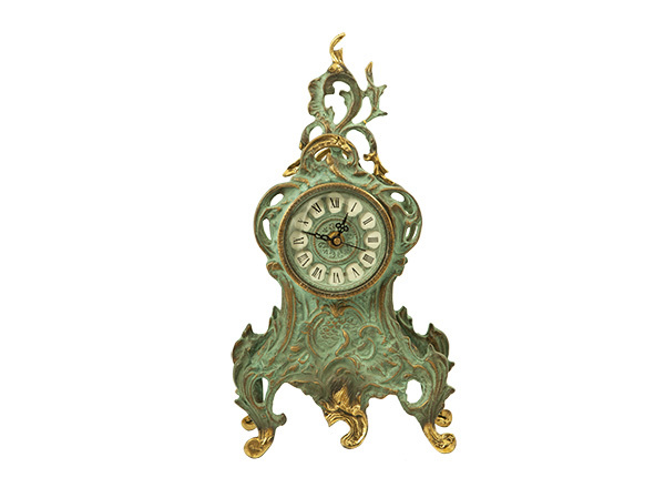 Virtus TABLE CLOCK RIBBON FLOWERS TURQUOISE GLAZE проекционные часы