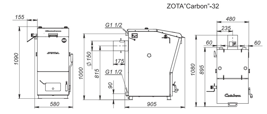 Zota Carbon 32 (CR4931120032) твердотопливный котел