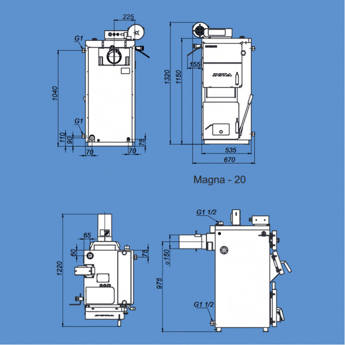 Zota "MAGNA" 20 (MG4931120020) твердотопливный котел