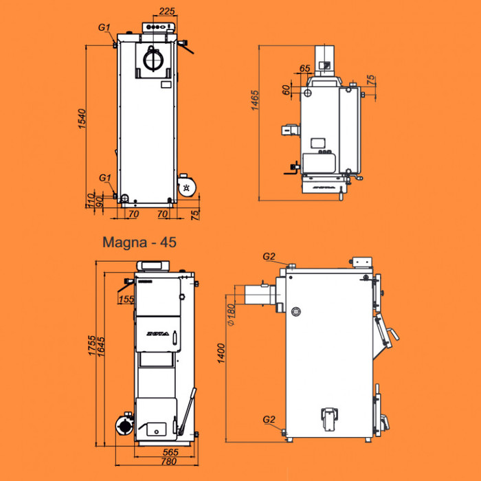 Zota "MAGNA" 45 (MG4931120045) твердотопливный котел