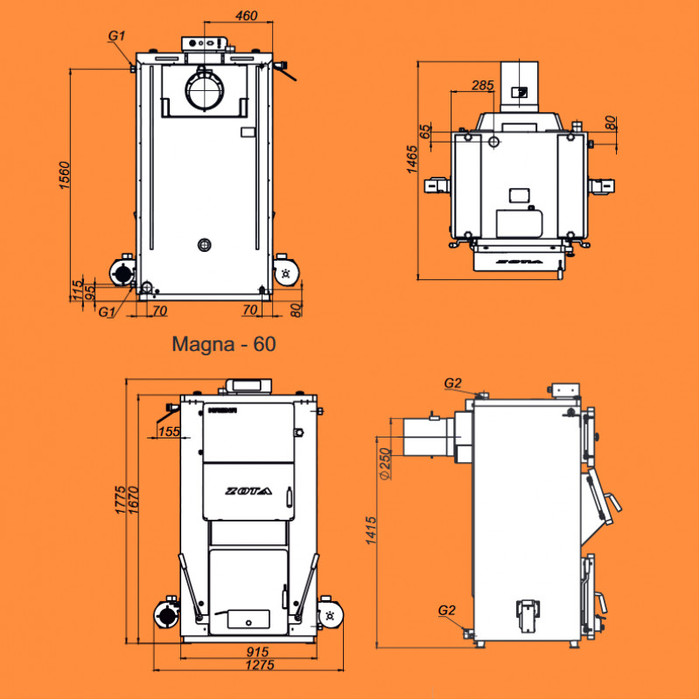 Zota "MAGNA" 60 (MG4931120060) твердотопливный котел