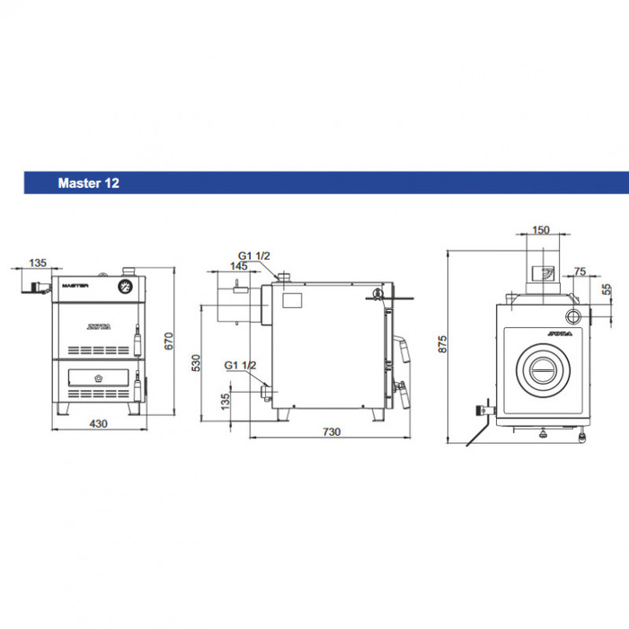 Zota MASTER-12 (MS 458814 0012) твердотопливный котел