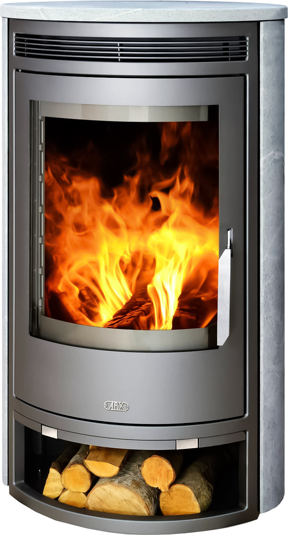 ABX Arktis 8, черный, тальк, с верхней плитой дровяная печь