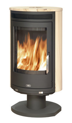 ABX Arktis 8 поворотный черная сталь, мокка крем с верхней плитой дровяная печь