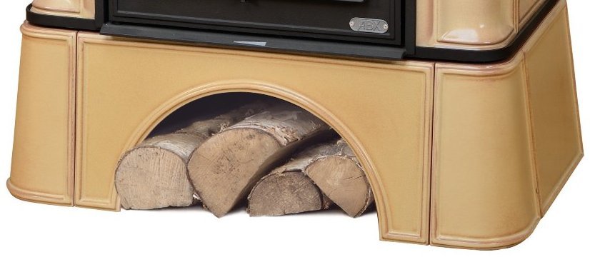 ABX BAVARIA K (6,9кВт в воду) кафельный цоколь, табак дровяная печь