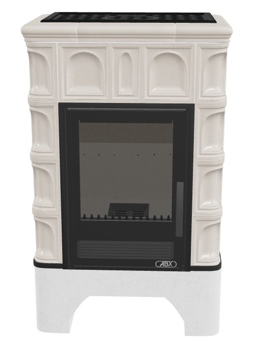 ABX BRITANIA K (6,9кВт в воду) кафельный цоколь, перламутр дровяная печь