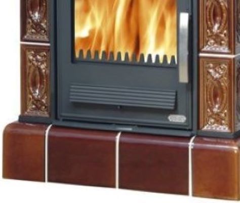 ABX Helvetia KP (6,9кВт в воду) кафельный цоколь, зеленая дровяная печь