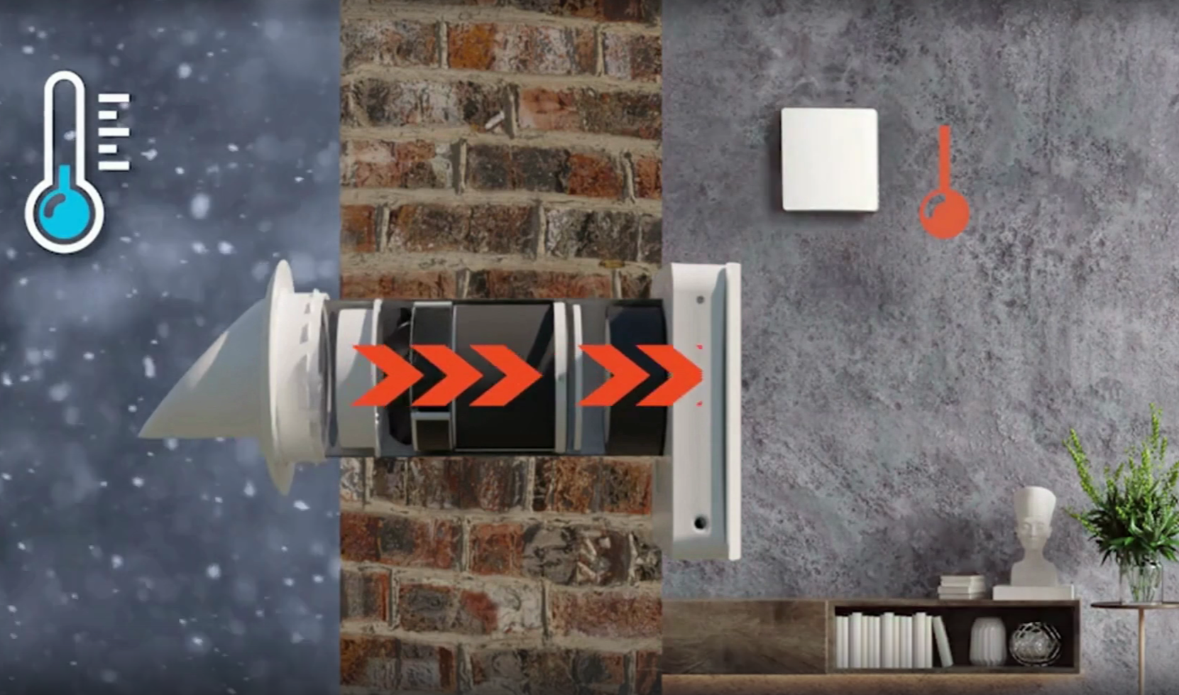 Airwoods ECO AV-TTW5-W бытовая приточно-вытяжная вентиляционная установка