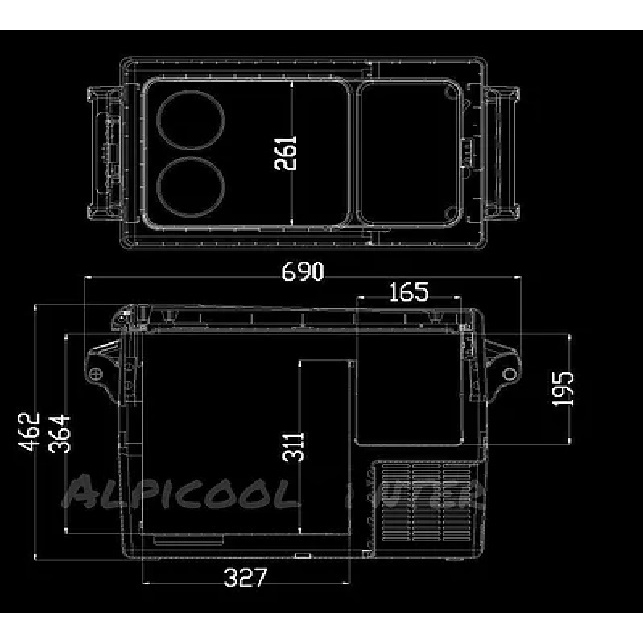 Alpicool CF-45 (45 л.) 12-24-220В компрессорный автохолодильник