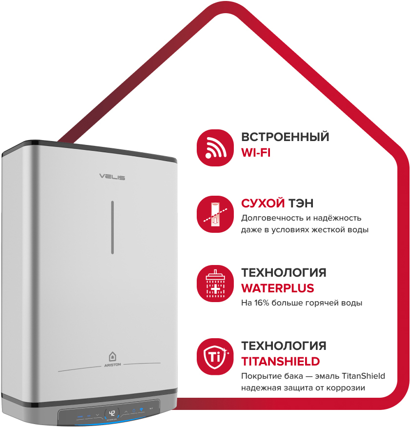 Ariston VELIS LUX ABSE DRY WIFI 50 электрический накопительный водонагреватель