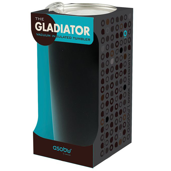 Asobu Gladiator черная/стальная термокружка