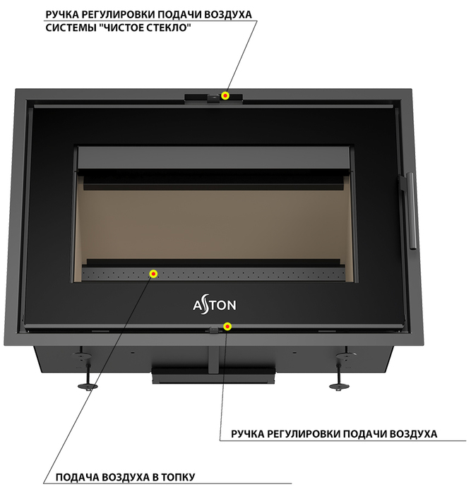 ASTON SENATOR VYBORG Н-1300 Пироксенит Элит готовый дровяной каминокомплект