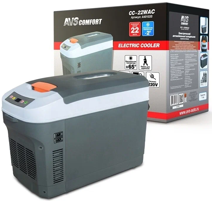 AVS CC-22WAC 22л 12V/24V/220V термоэлектрический автохолодильник