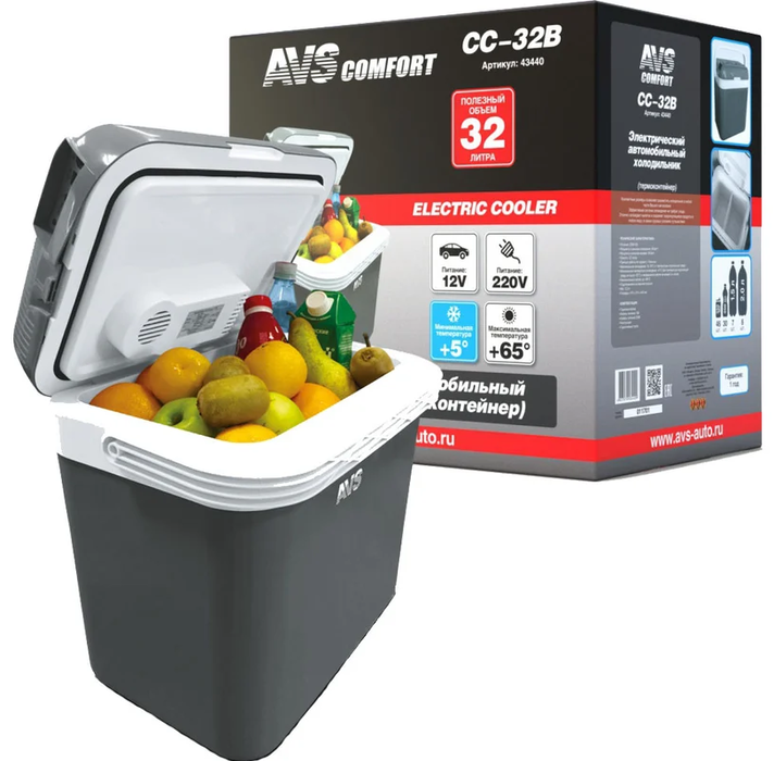 AVS CC-32B 32л 12V/220V термоэлектрический автохолодильник