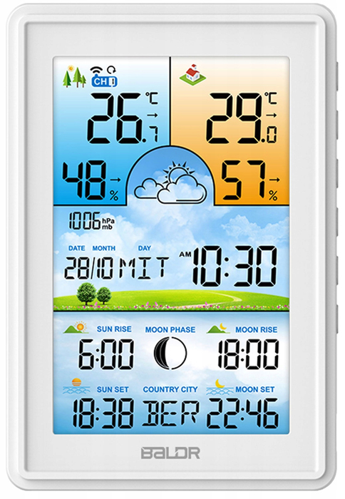 BALDR B0360WST2H2PR-V2 (белый) цифровая метеостанция