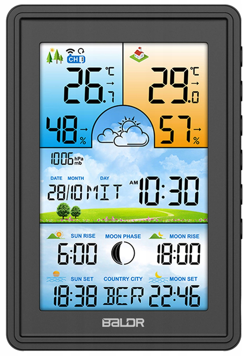 BALDR B0360WST2H2PR-V2 (черный) цифровая метеостанция