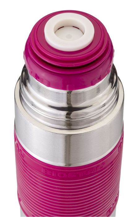 Biostal Fler (0,75 литра) с силиконовой вставкой - розовый термос