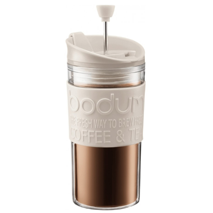 Bodum Travel 0,35 л. белая с прессом термокружка