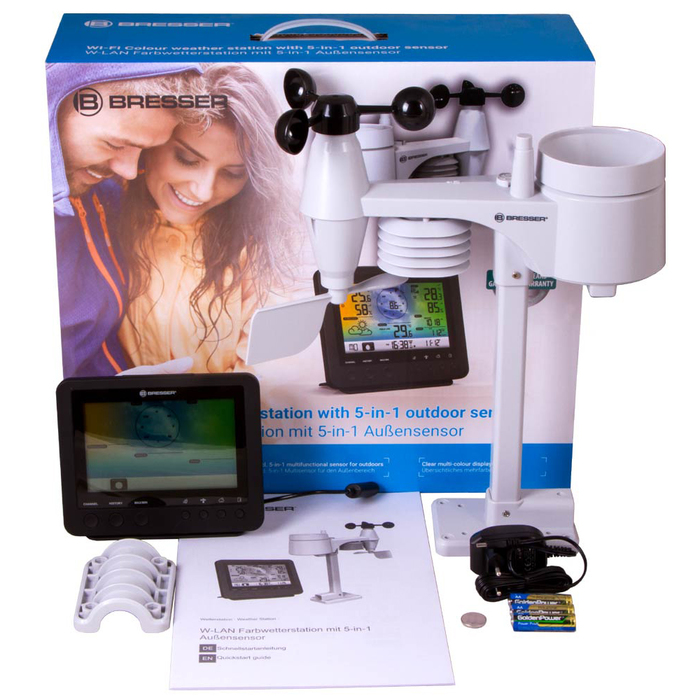Bresser 5 в 1 Wi-Fi с цветным дисплеем (73261) цифровая метеостанция