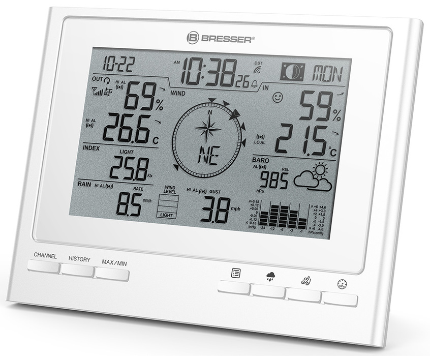 Bresser "7 в 1" ClimateScout Exclusive, белая (77553) цифровая метеостанция
