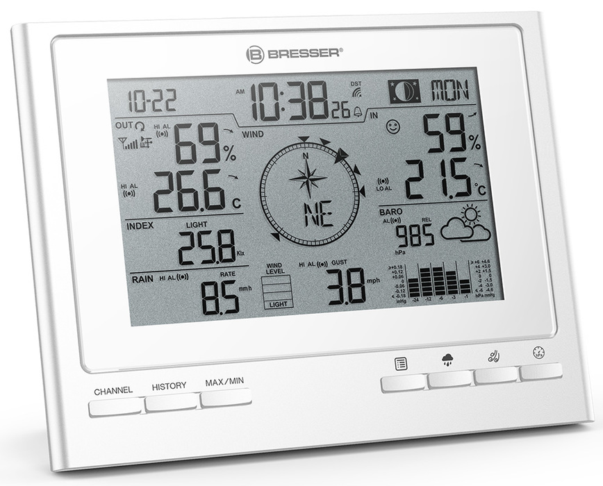 Bresser "7 в 1" ClimateScout Exclusive, белая (77553) цифровая метеостанция