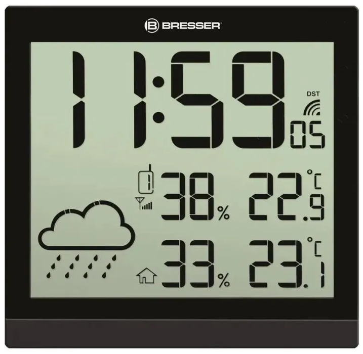 Bresser ClimaTemp JC LCD черная цифровая метеостанция