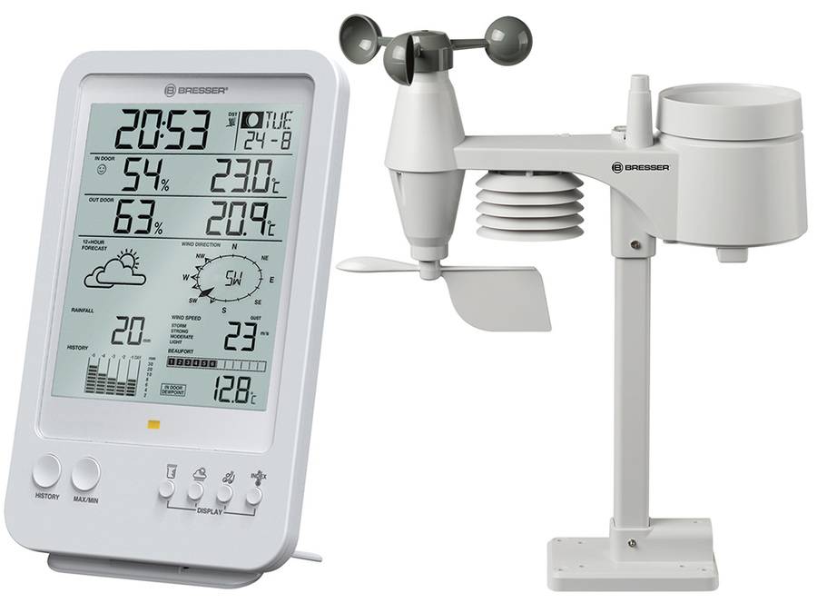 Bresser Метеостанция 5 в 1 белая (7002511) (74568) цифровая метеостанция