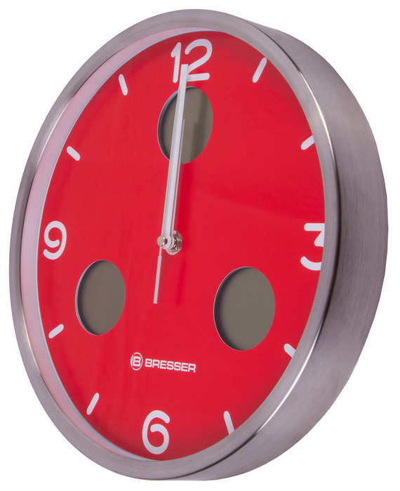 Bresser MyTime io NX Thermo/Hygro, 30 см, красные проекционные часы