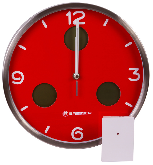Bresser MyTime io NX Thermo/Hygro, 30 см, красные проекционные часы