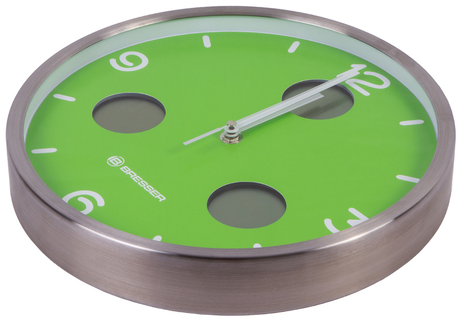 Bresser MyTime io NX Thermo/Hygro, 30 см, зеленые проекционные часы