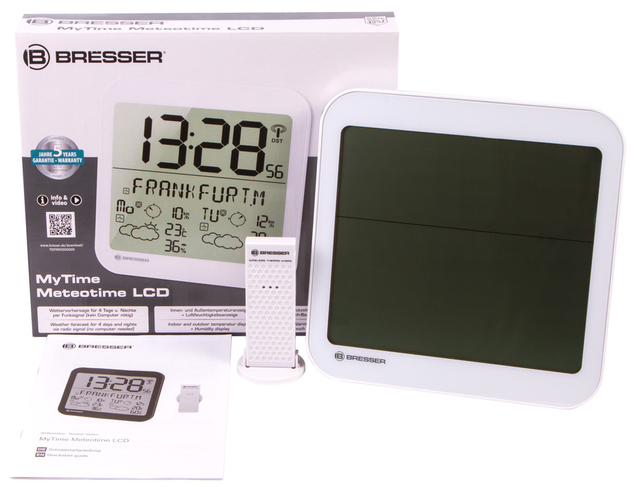 Bresser MyTime Meteotime LCD, белые проекционные часы