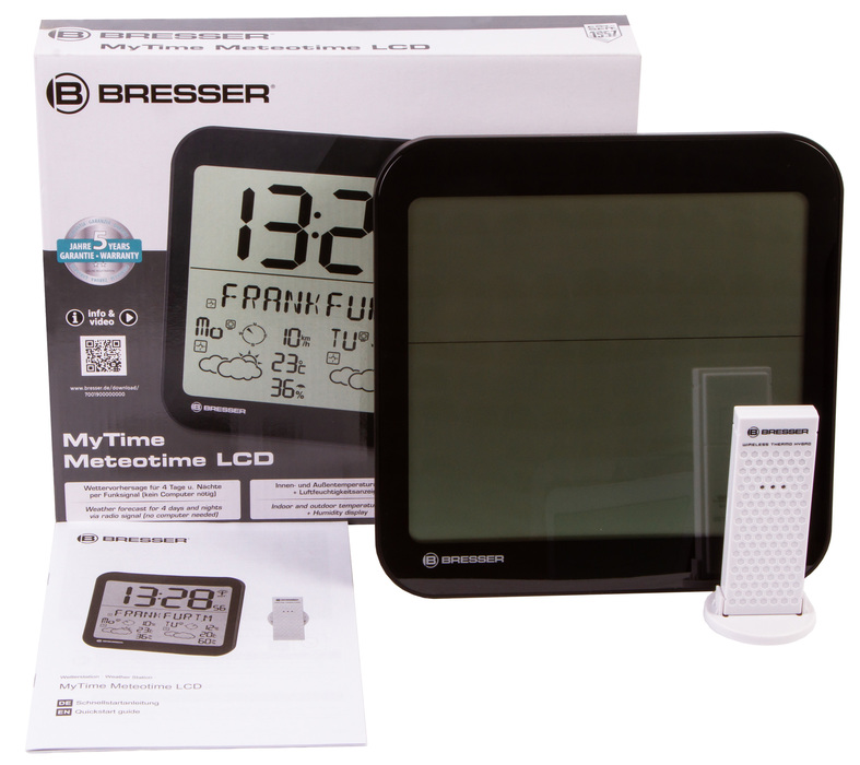 Bresser MyTime Meteotime LCD, черные проекционные часы