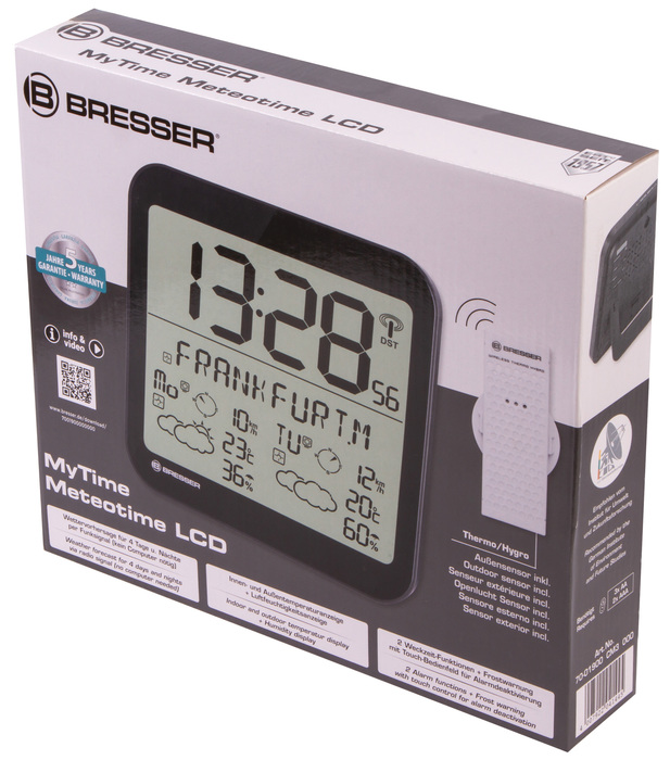 Bresser MyTime Meteotime LCD, черные проекционные часы