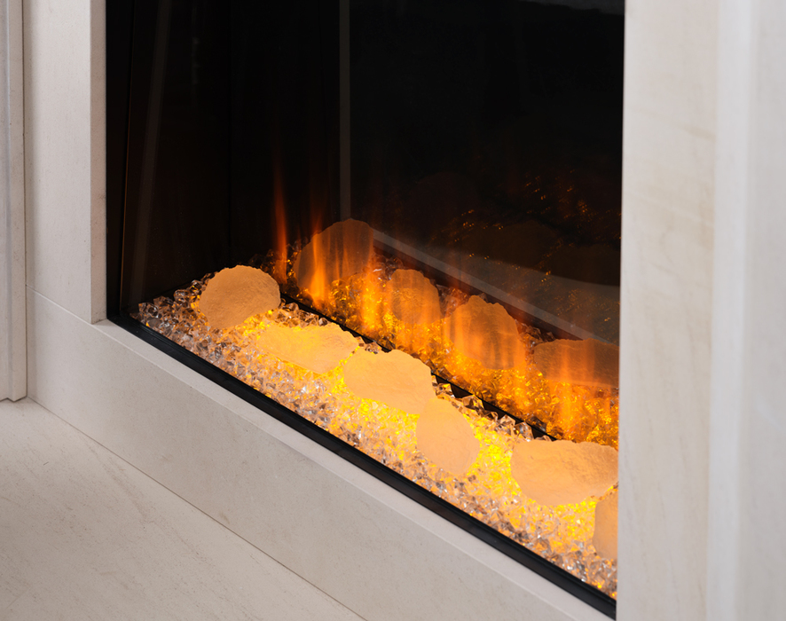 British Fires New Forest 650SQ with Signature logs широкий очаг 3D