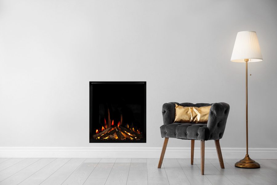 British Fires New Forest 650SQ with Signature logs широкий очаг 3D