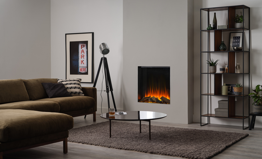 British Fires New Forest 650SQ with Signature logs широкий очаг 3D