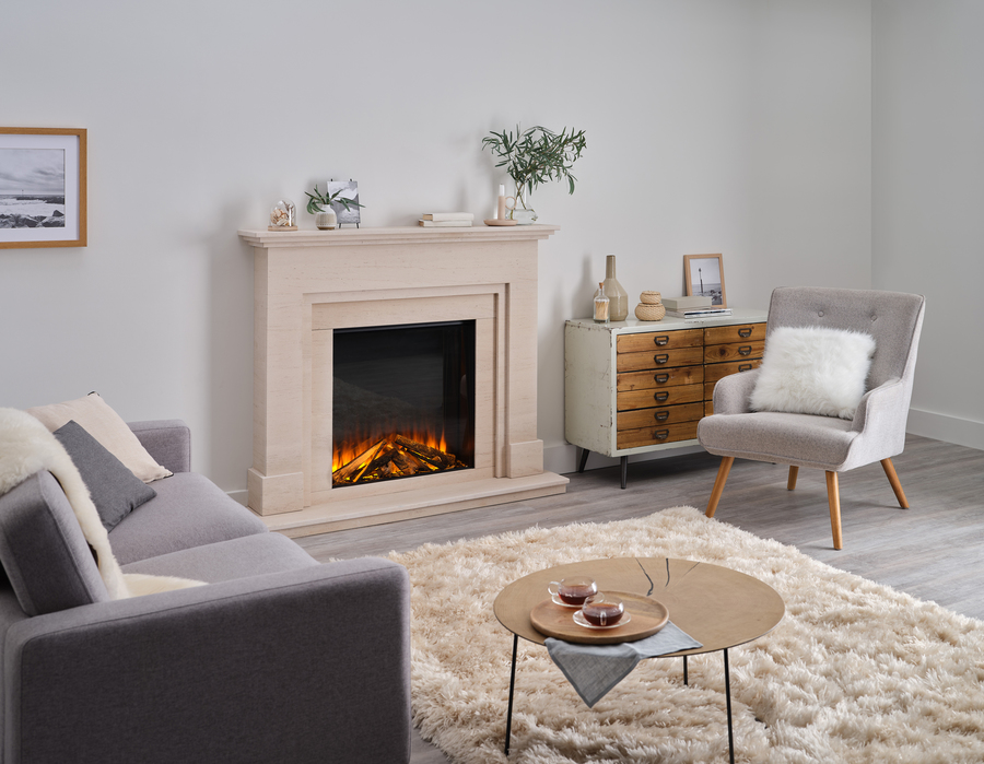 British Fires New Forest 650SQ with Signature logs широкий очаг 3D