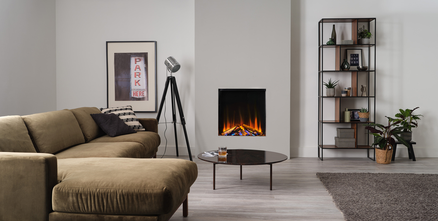 British Fires New Forest 650SQ with Signature logs широкий очаг 3D